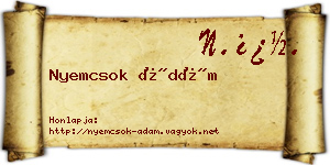 Nyemcsok Ádám névjegykártya