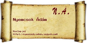 Nyemcsok Ádám névjegykártya